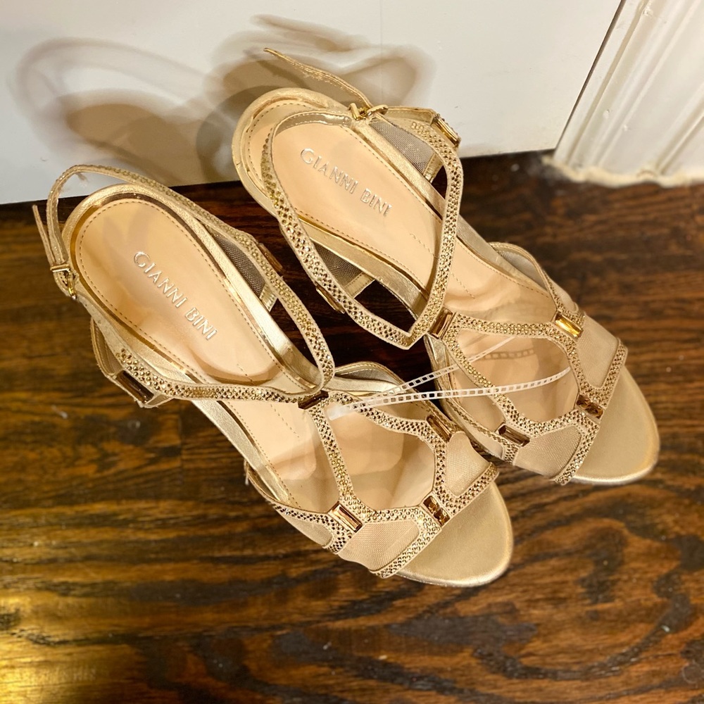 New Gianni Bini Gold Stiletto Platforms